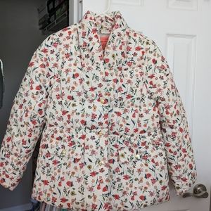 J Crew Signature Lovely Short Floral Puffer Jacket XS New w Tags retail $250
